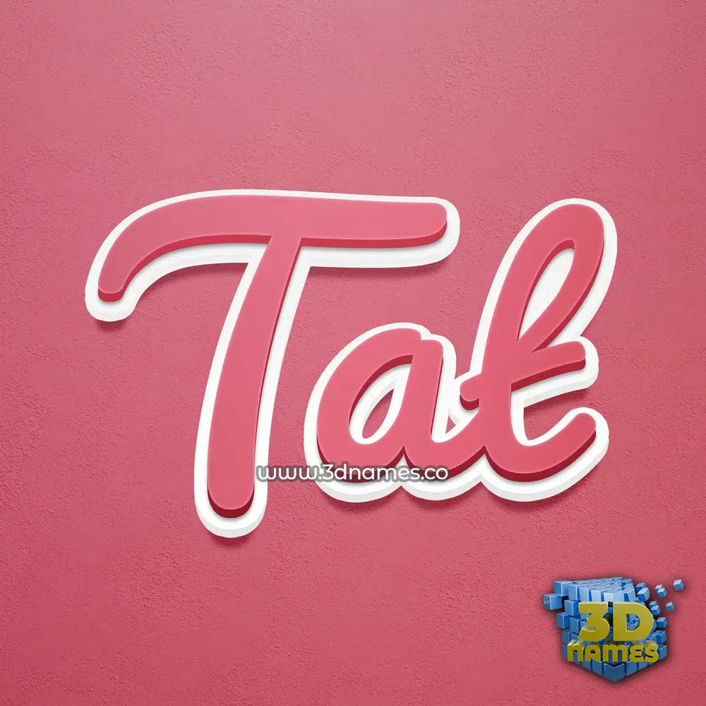 tat in Red Scribble style - 3D name wallpaper