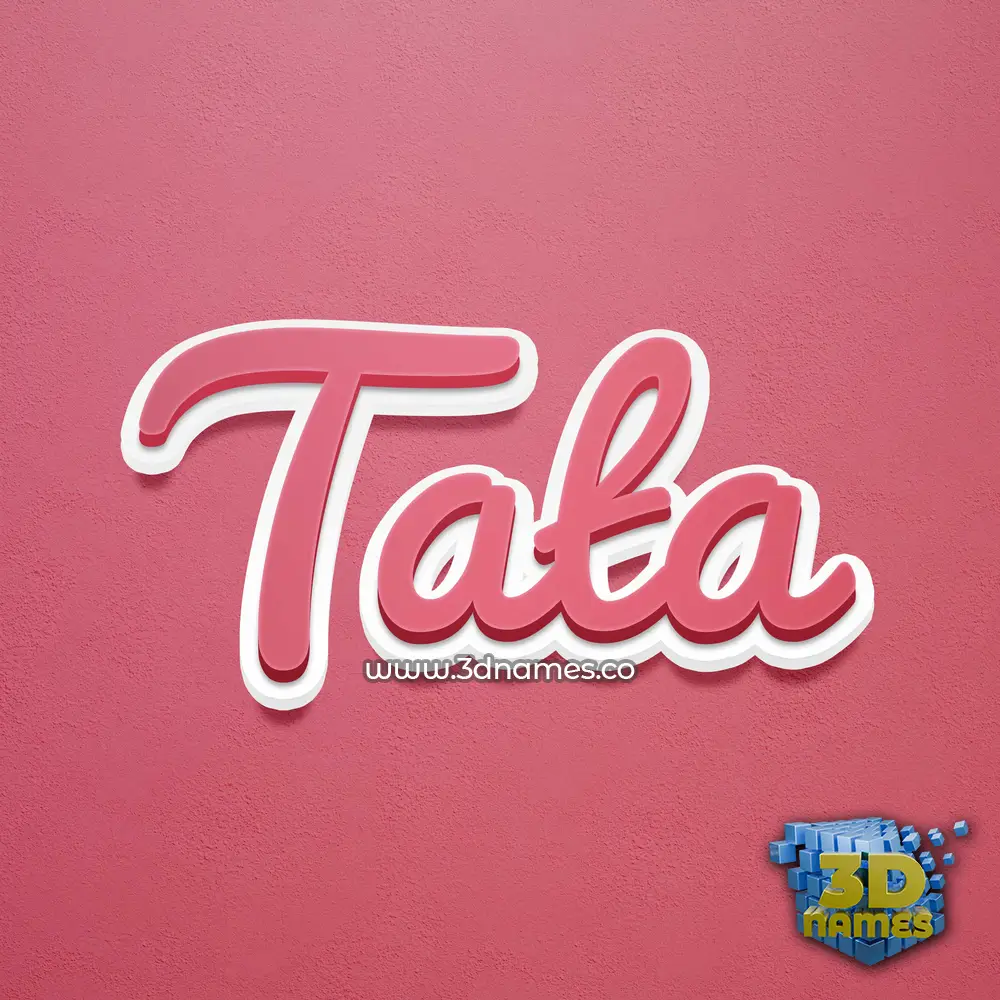 tata in Red Scribble style - 3D name wallpaper