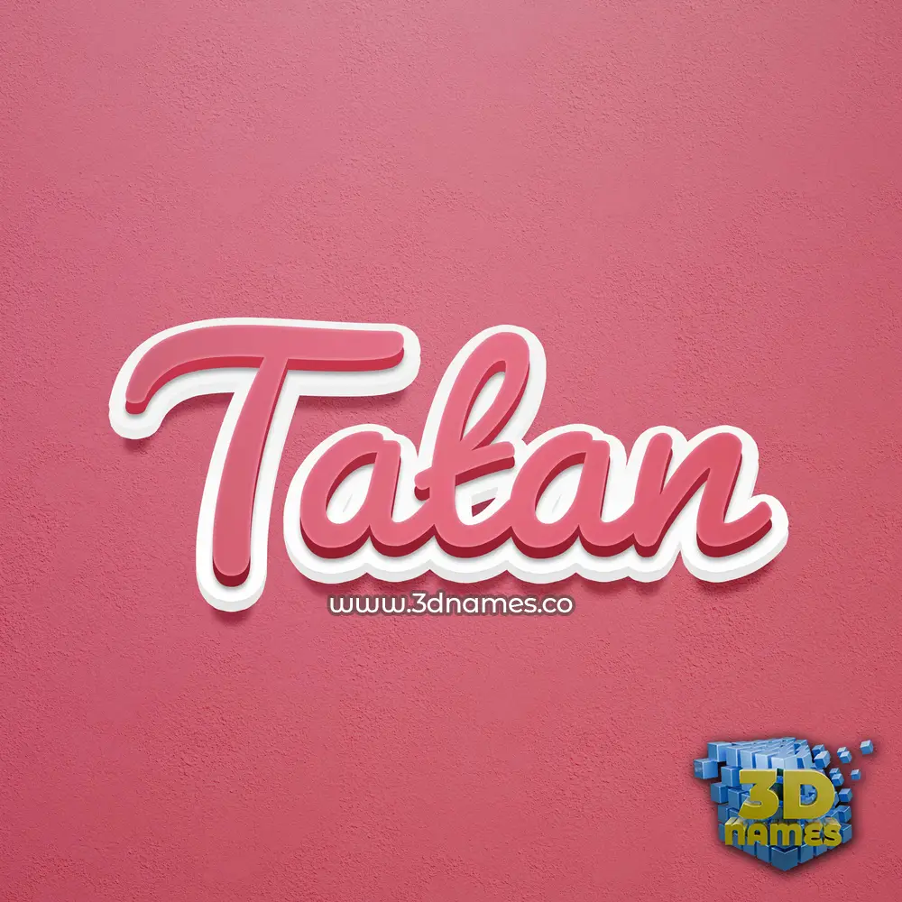 tatan in Red Scribble style - 3D name wallpaper