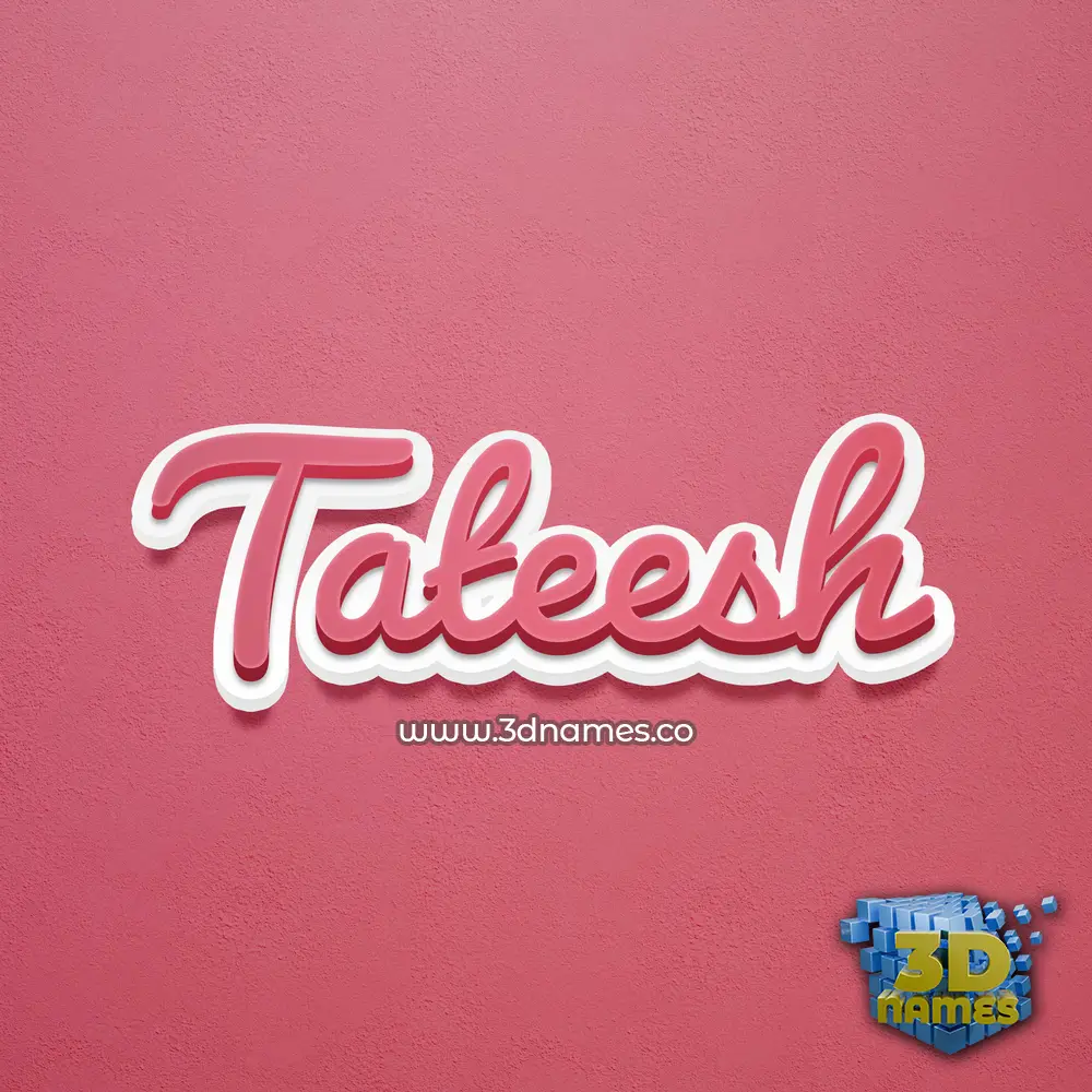 tateesh in Red Scribble style - 3D name wallpaper
