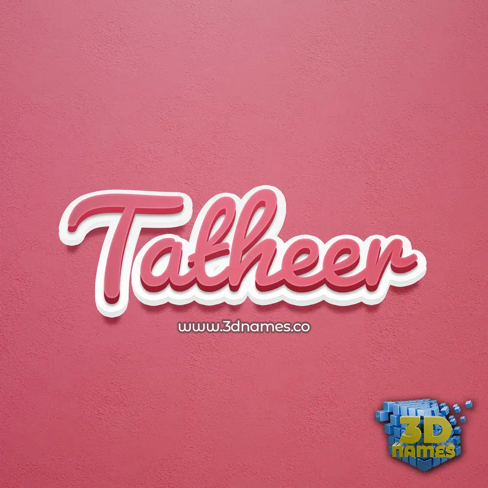 tatheer in Red Scribble style - 3D name wallpaper