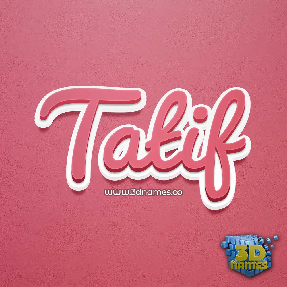 tatif in Red Scribble style - 3D name wallpaper