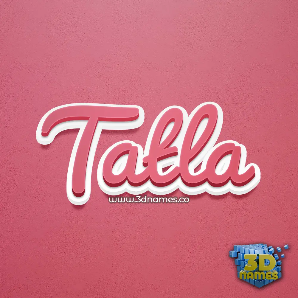 tatla in Red Scribble style - 3D name wallpaper