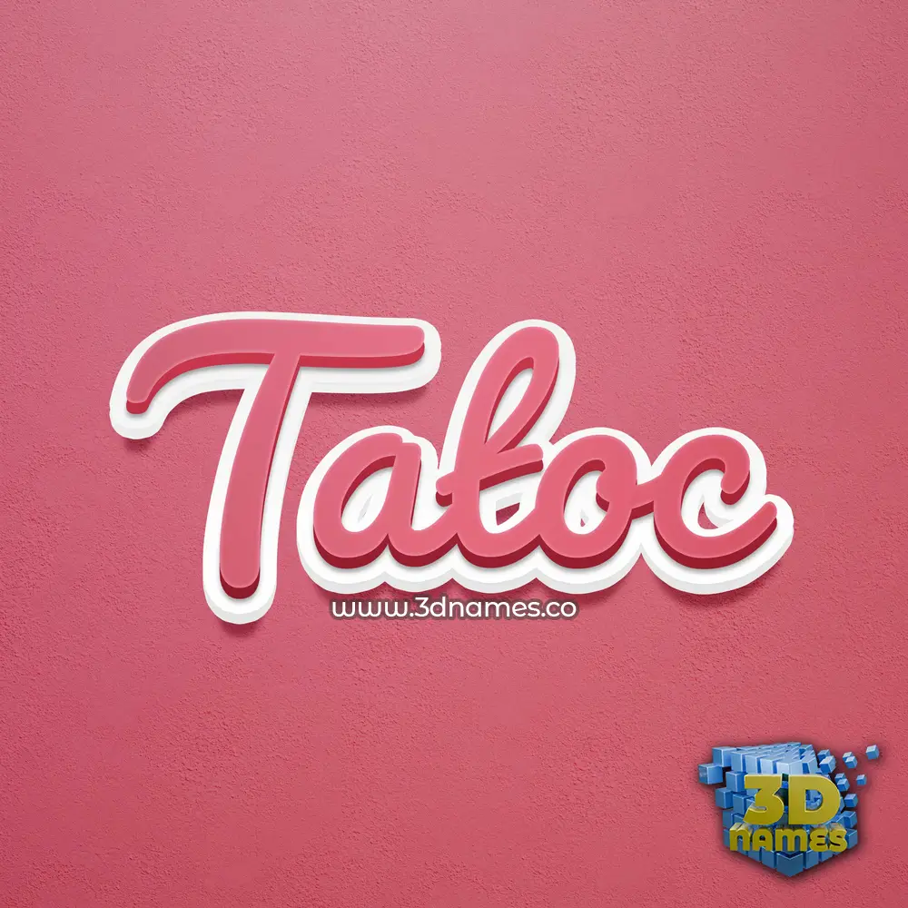 tatoc in Red Scribble style - 3D name wallpaper