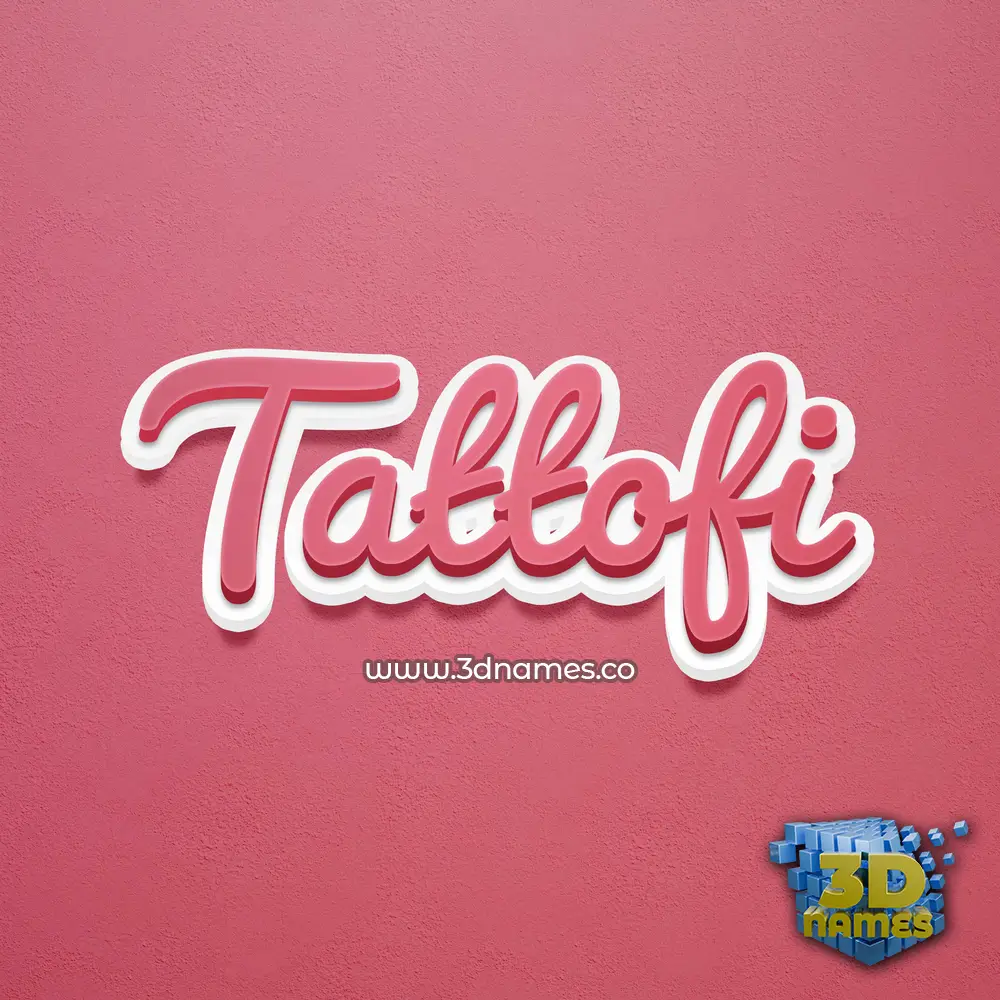 tattofi in Red Scribble style - 3D name wallpaper