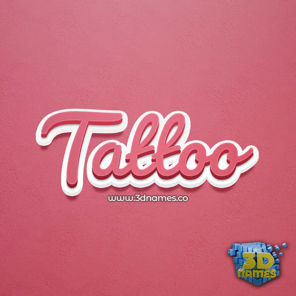 tattoo in Red Scribble style - 3D name wallpaper