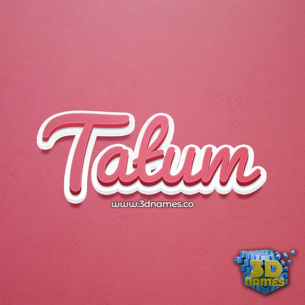 tatum in Red Scribble style - 3D name wallpaper