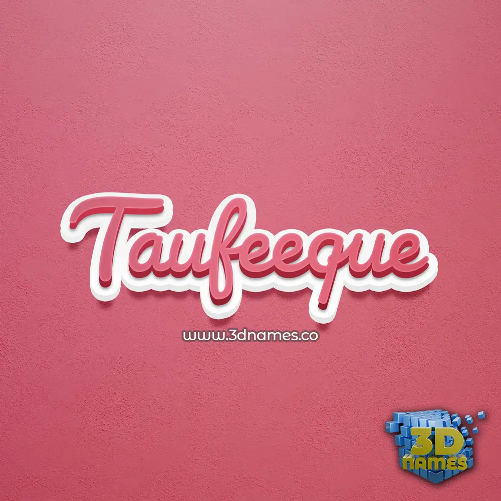taufeeque in Red Scribble style - 3D name wallpaper