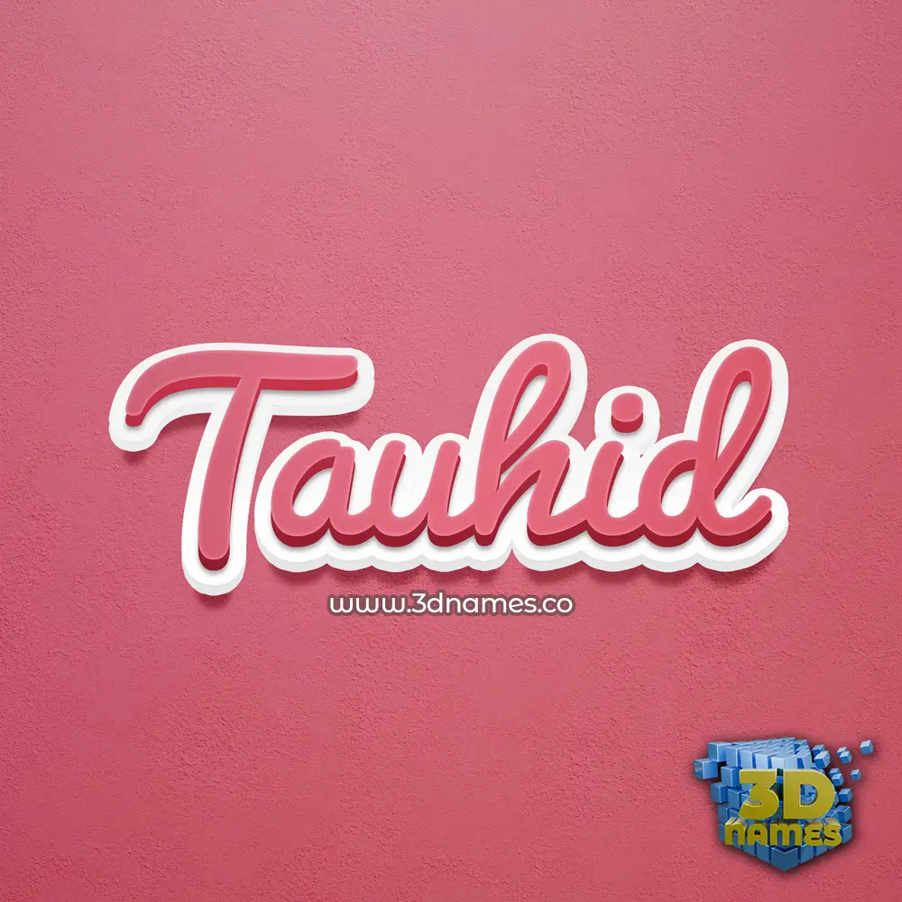 tauhid in Red Scribble style - 3D name wallpaper