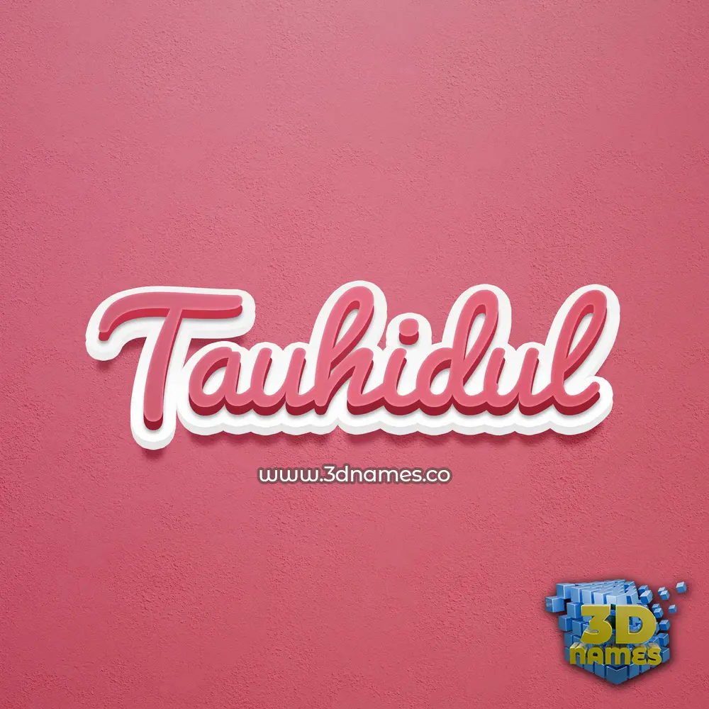 tauhidul in Red Scribble style - 3D name wallpaper