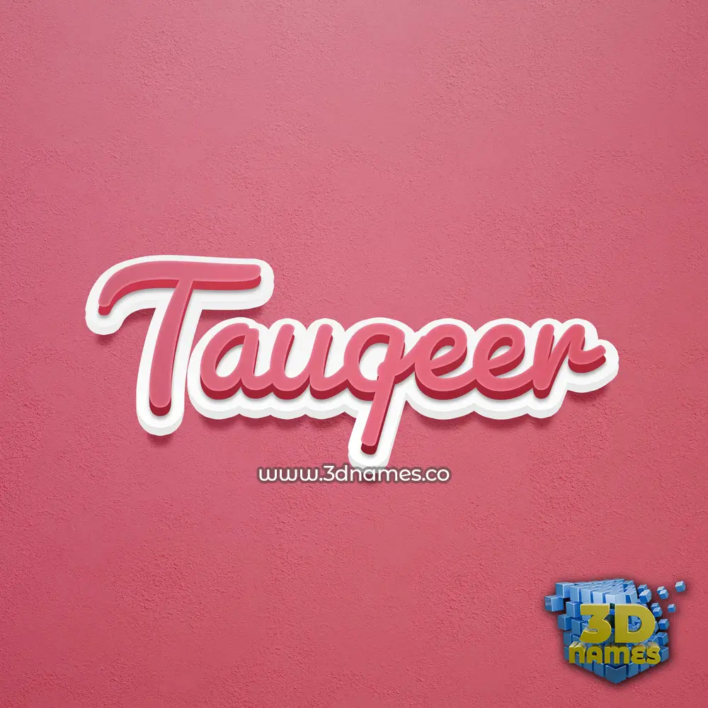 tauqeer in Red Scribble style - 3D name wallpaper