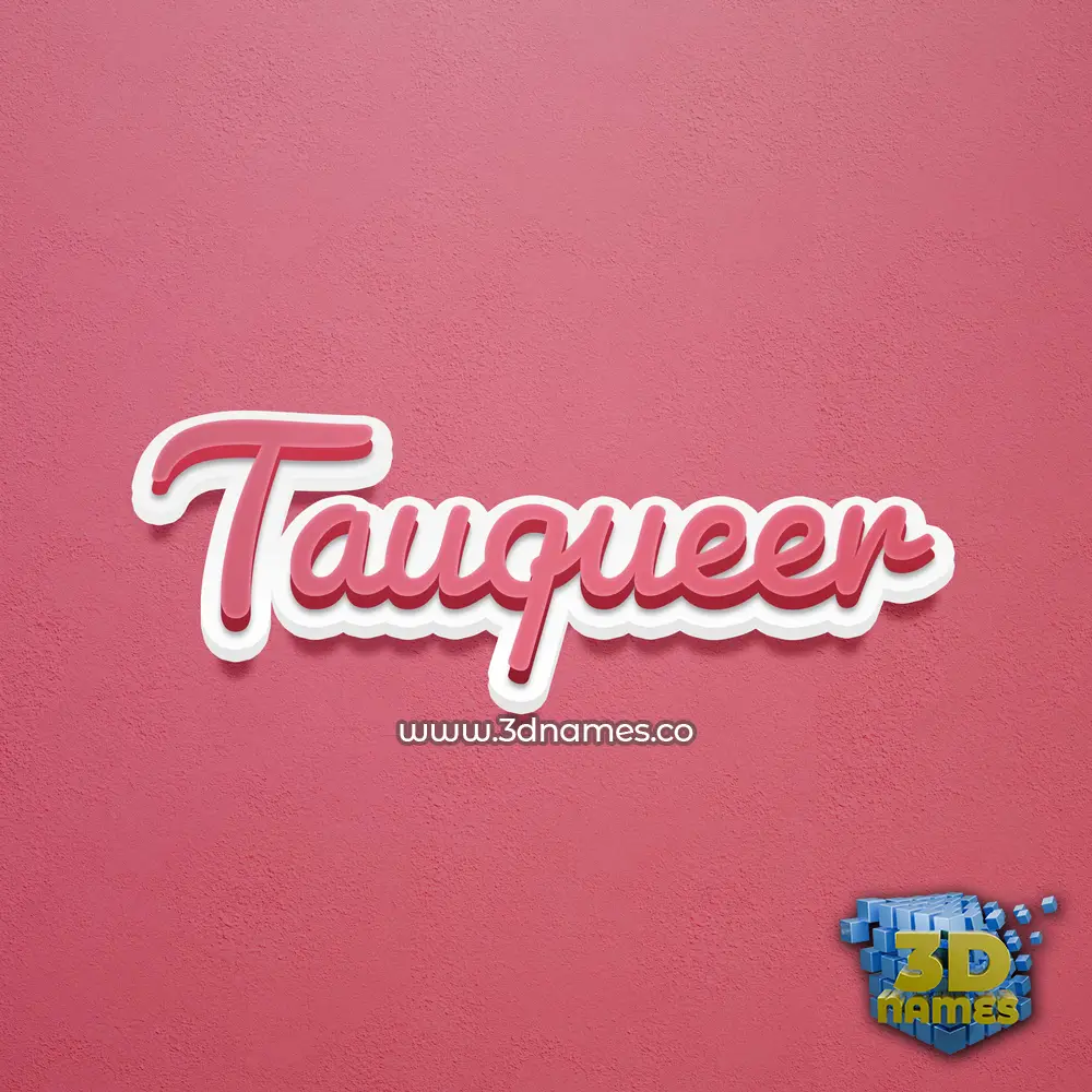 tauqueer in Red Scribble style - 3D name wallpaper