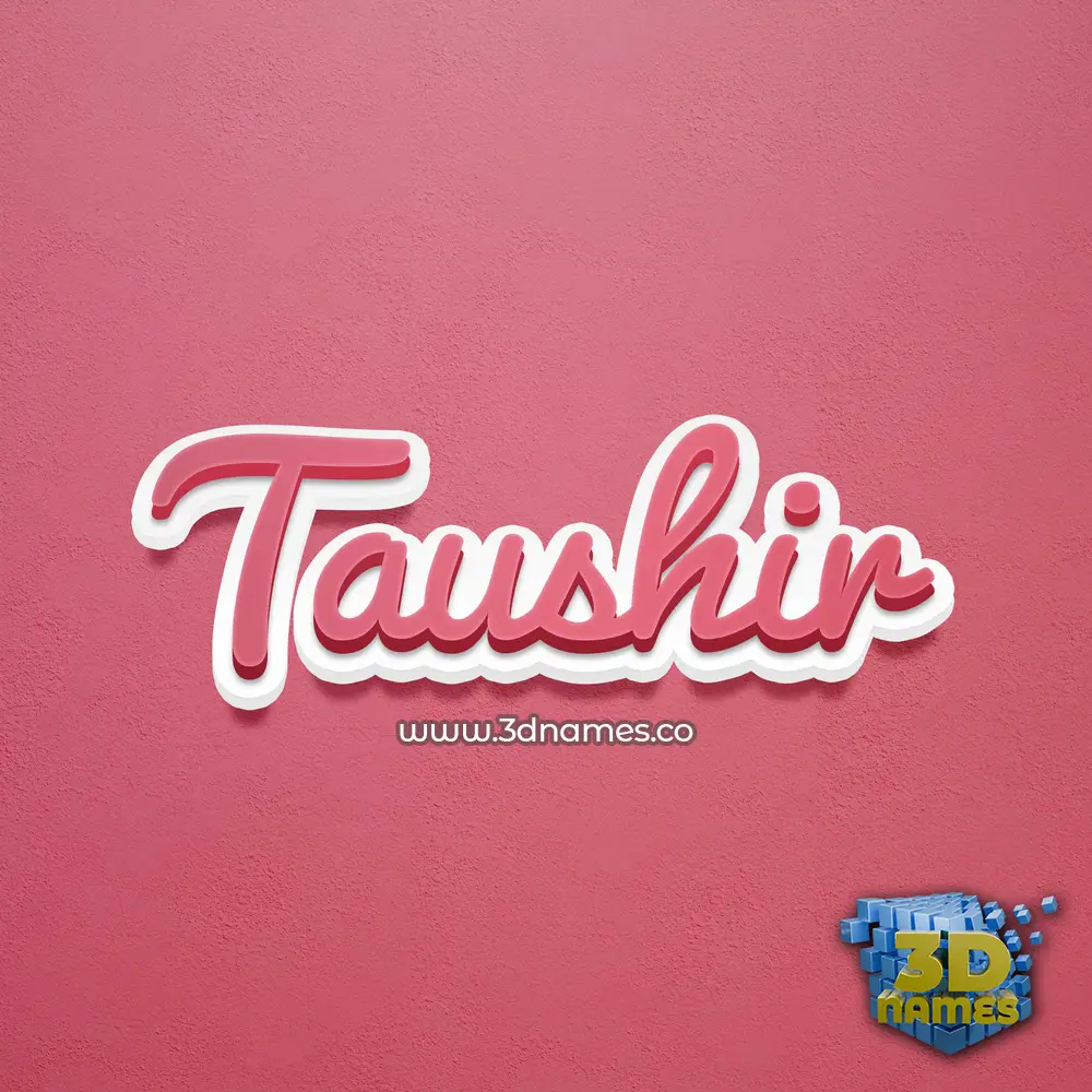taushir in Red Scribble style - 3D name wallpaper