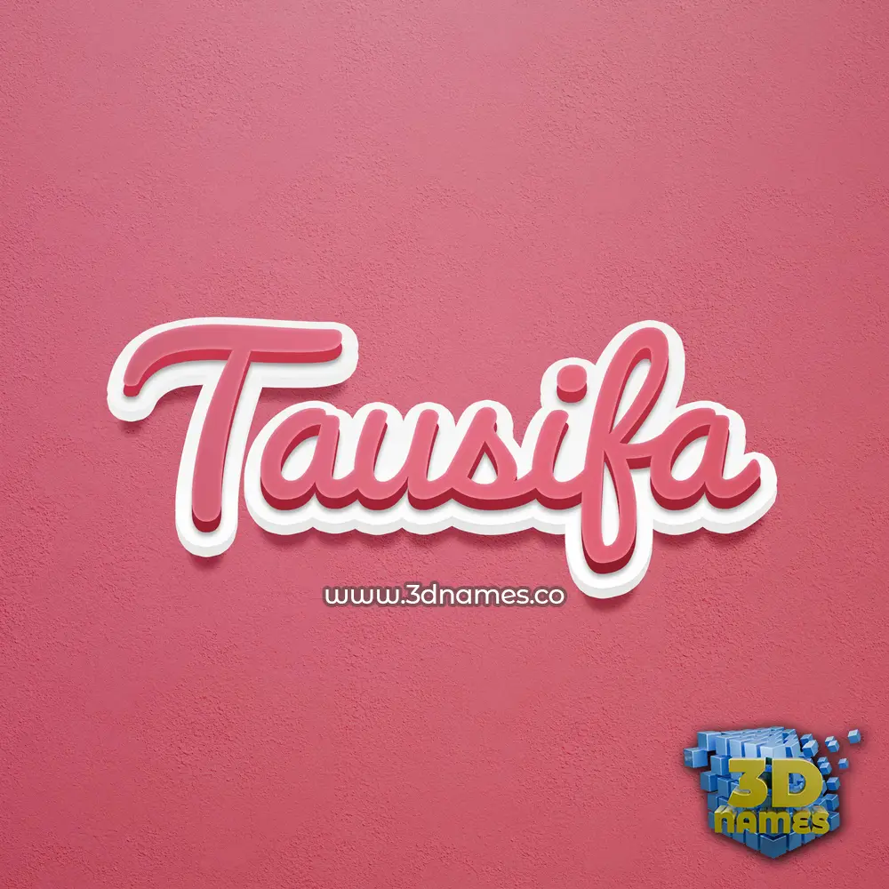 tausifa in Red Scribble style - 3D name wallpaper