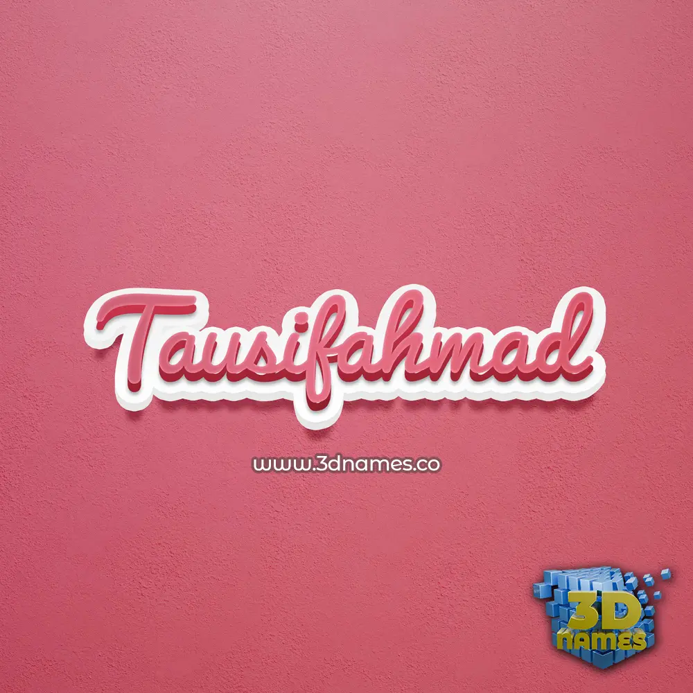 tausifahmad in Red Scribble style - 3D name wallpaper