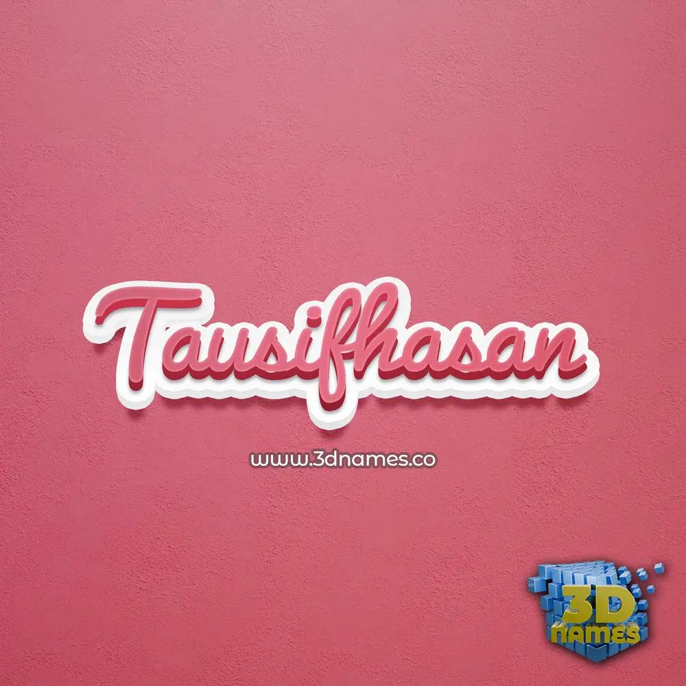 tausifhasan in Red Scribble style - 3D name wallpaper