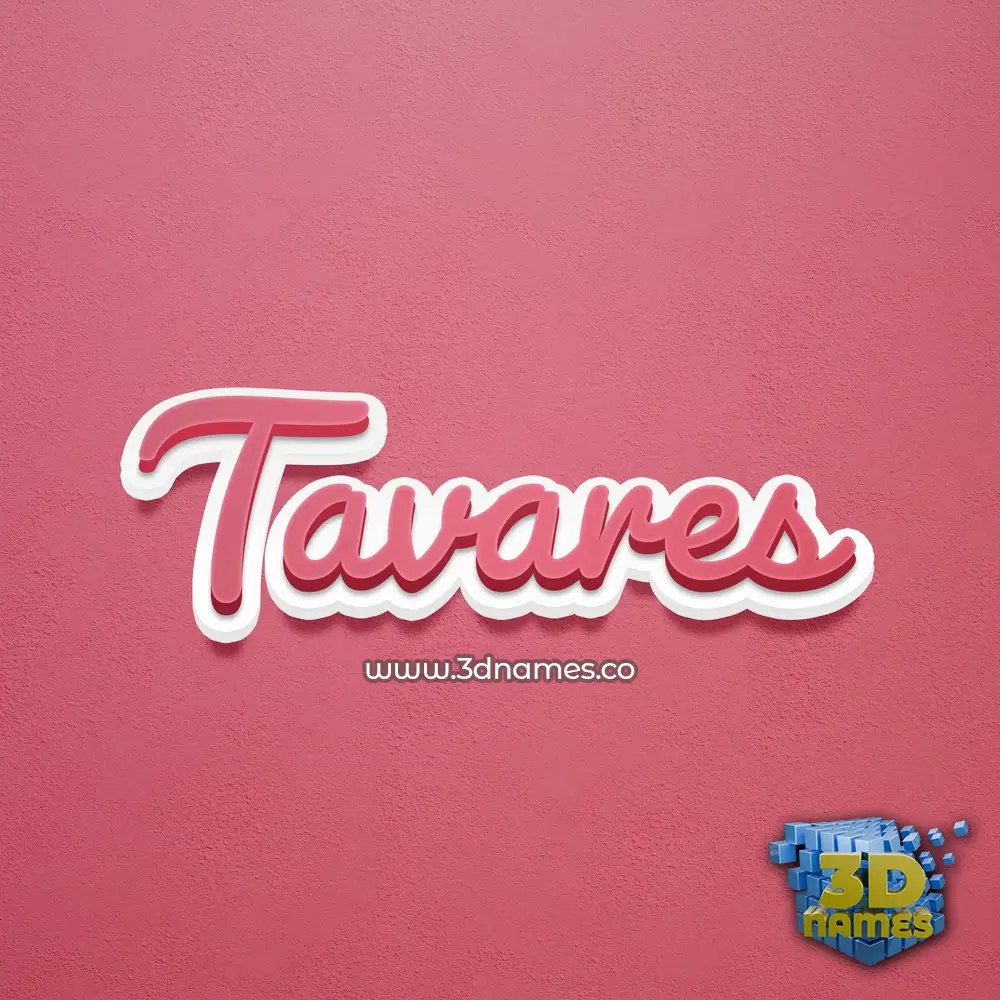 tavares in Red Scribble style - 3D name wallpaper