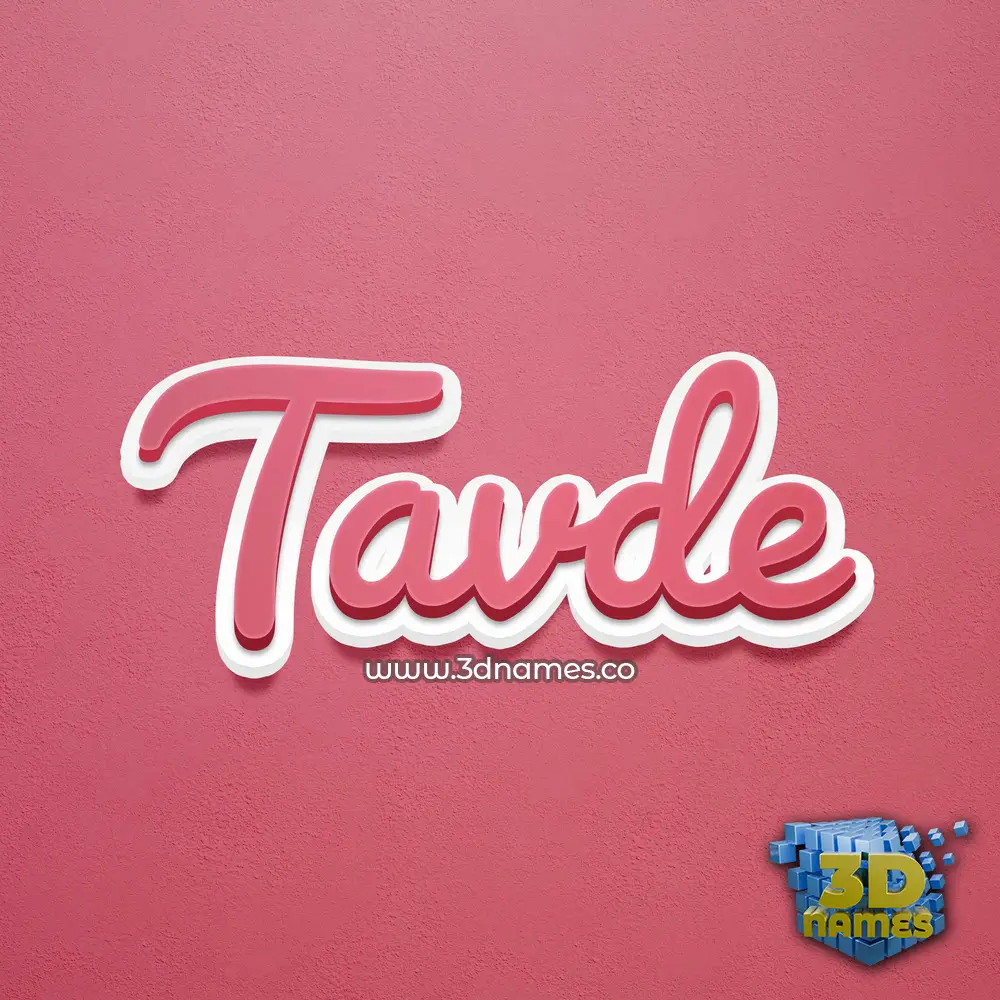 tavde in Red Scribble style - 3D name wallpaper