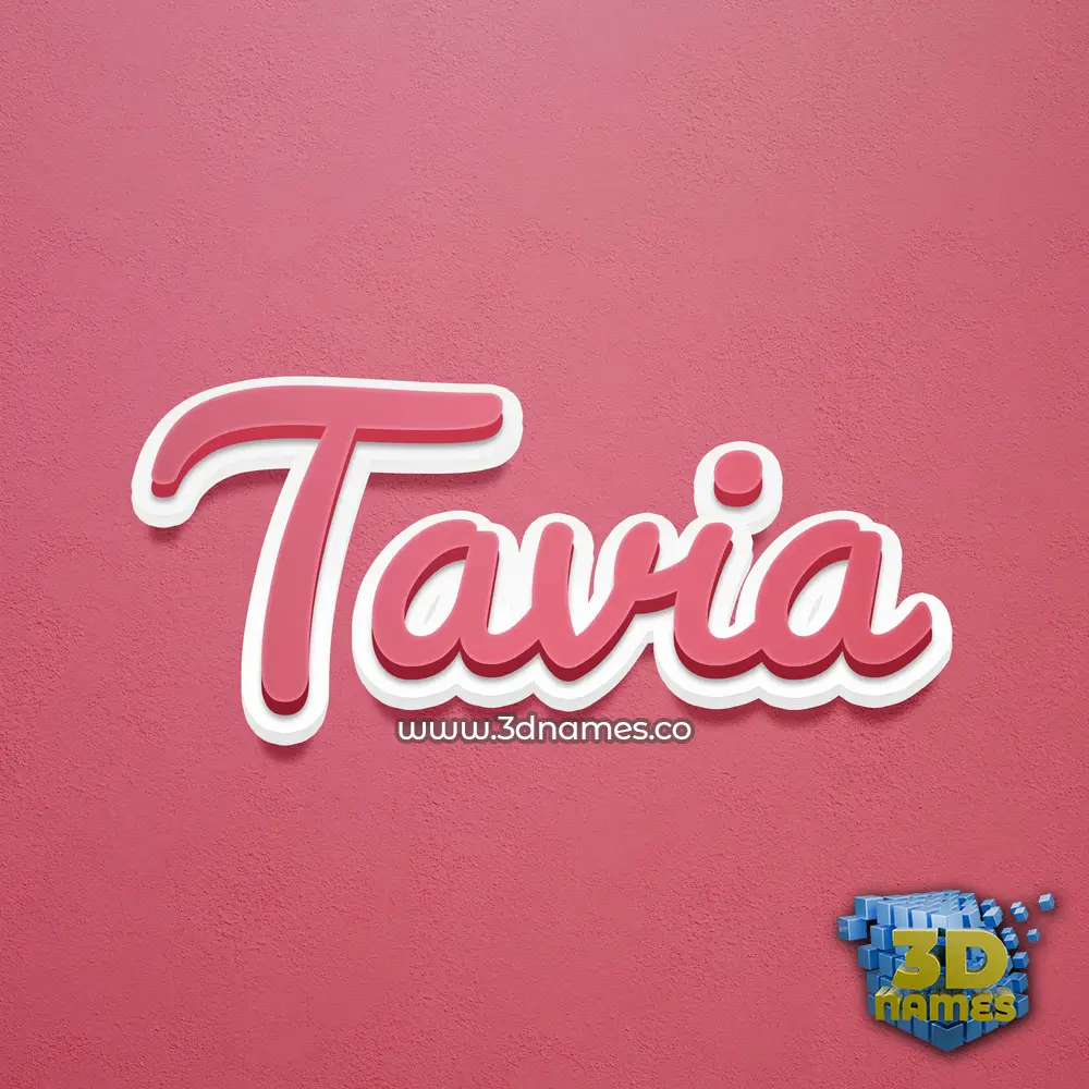 tavia in Red Scribble style - 3D name wallpaper