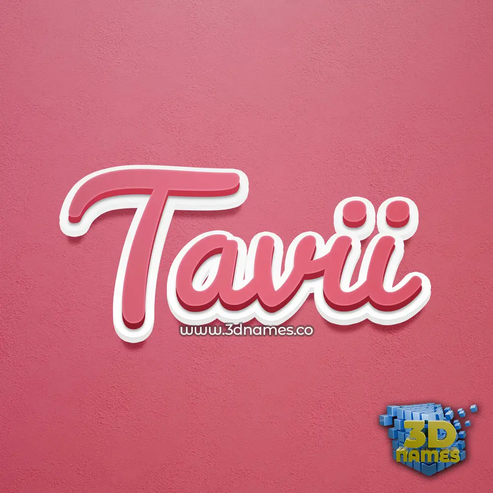 tavii in Red Scribble style - 3D name wallpaper