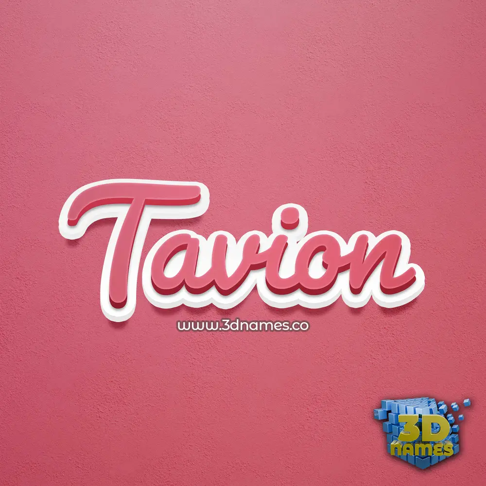 tavion in Red Scribble style - 3D name wallpaper