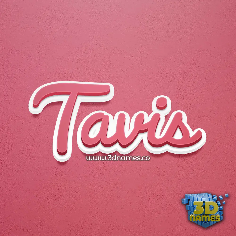 tavis in Red Scribble style - 3D name wallpaper