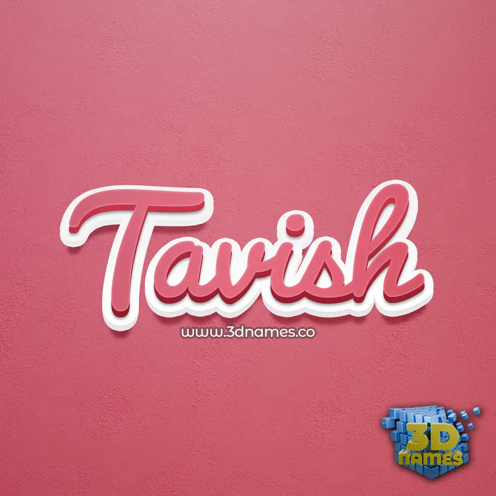 tavish in Red Scribble style - 3D name wallpaper