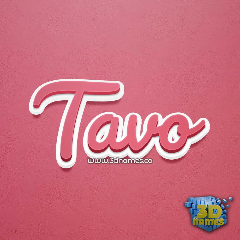 tavo in Red Scribble style - 3D name wallpaper