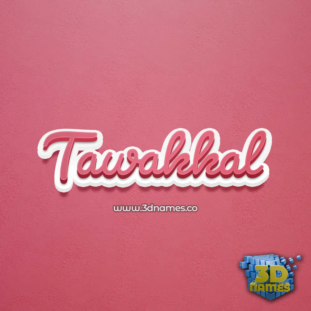 tawakkal in Red Scribble style - 3D name wallpaper
