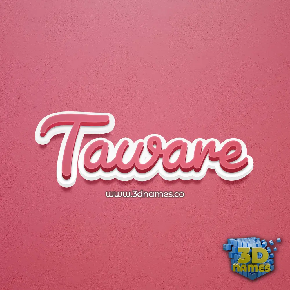 taware in Red Scribble style - 3D name wallpaper