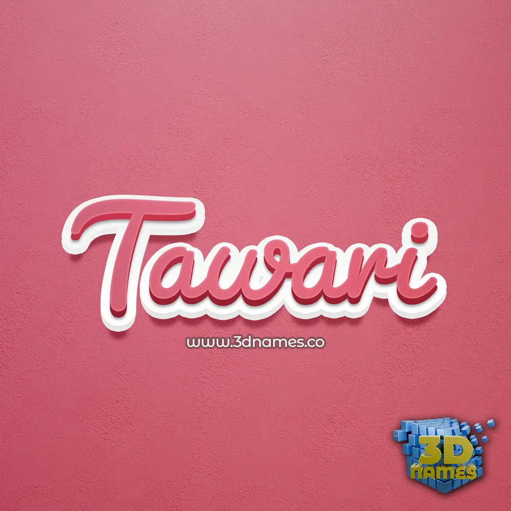 tawari in Red Scribble style - 3D name wallpaper