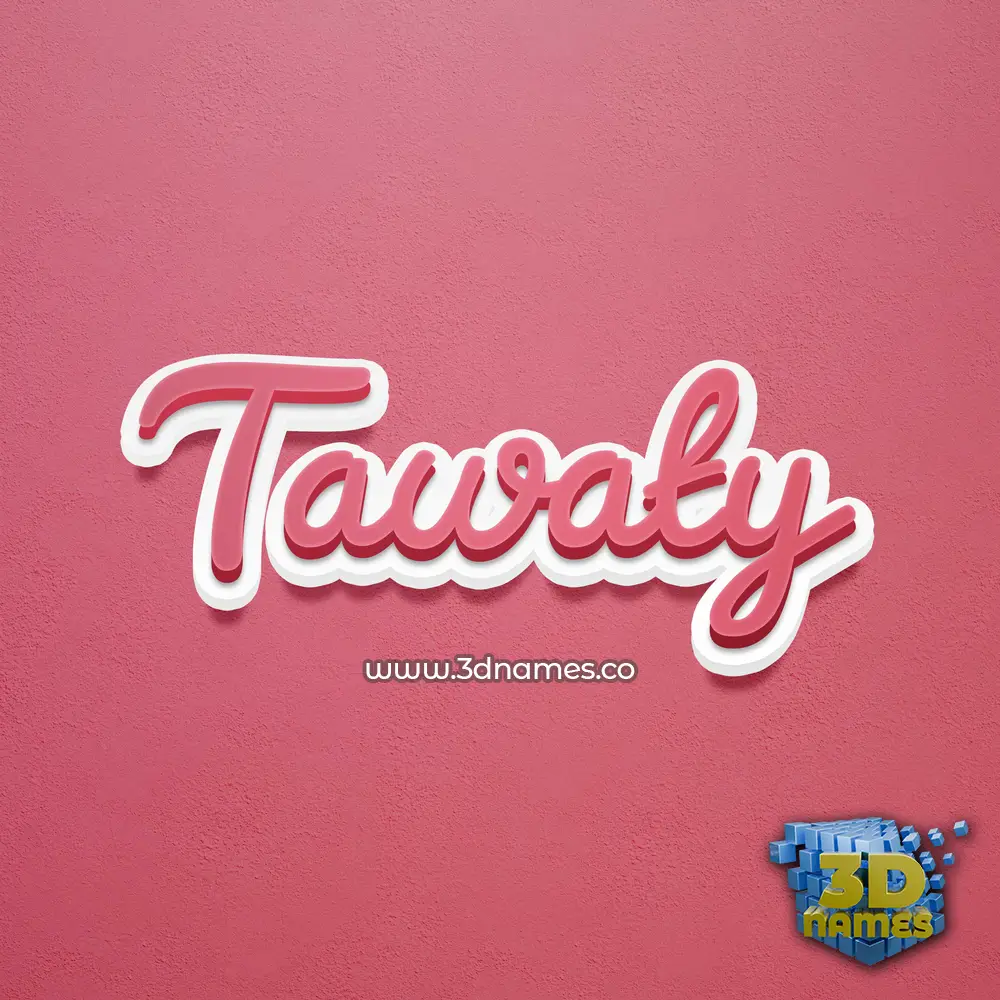 tawaty in Red Scribble style - 3D name wallpaper