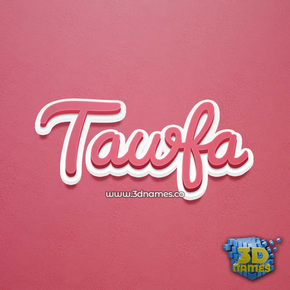 tawfa in Red Scribble style - 3D name wallpaper