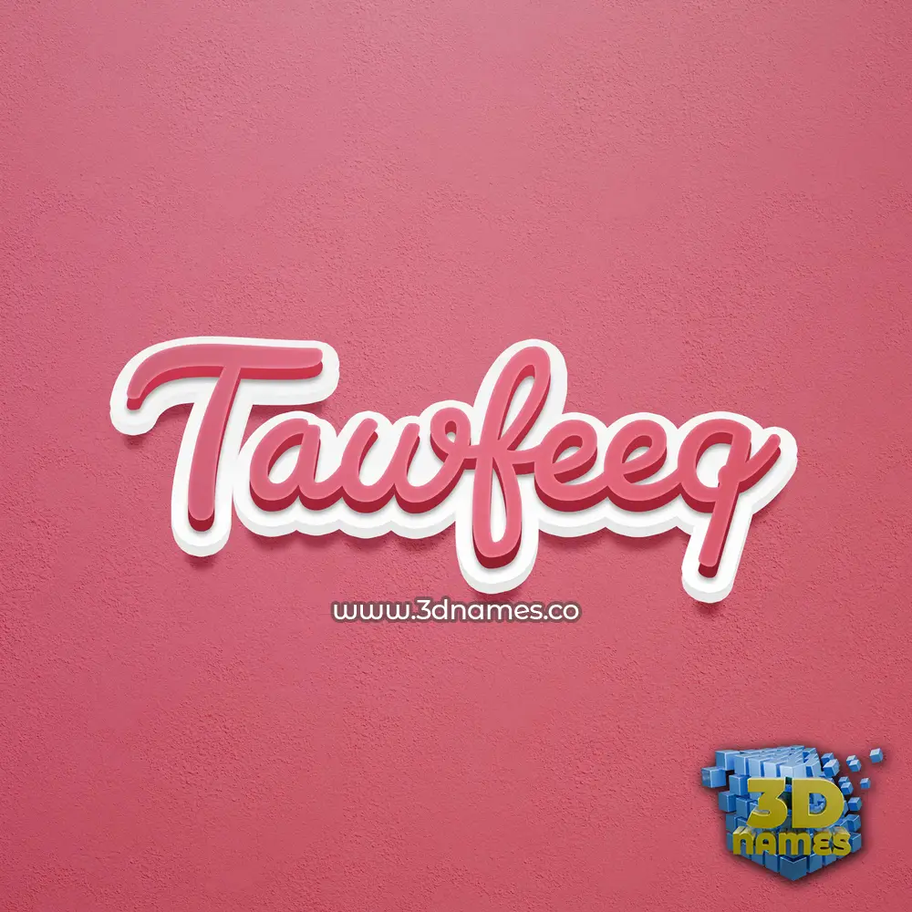 tawfeeq in Red Scribble style - 3D name wallpaper