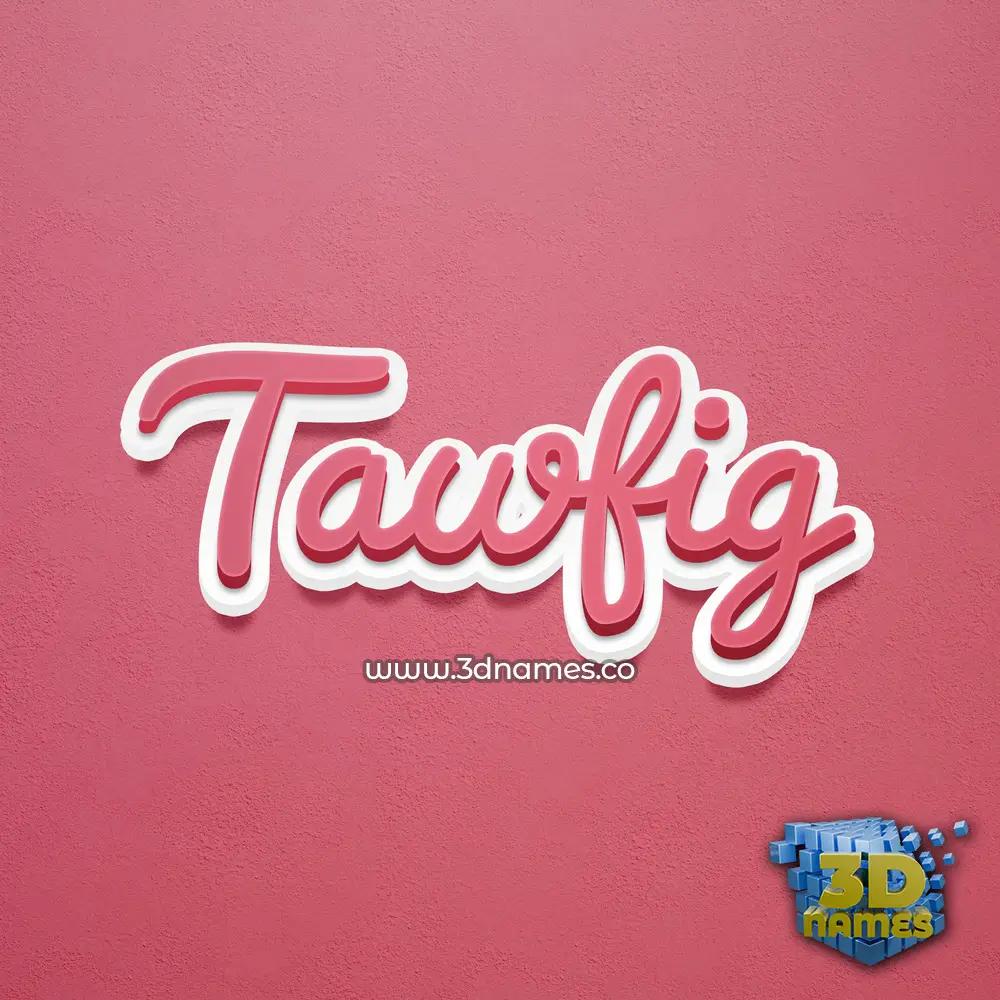 tawfig in Red Scribble style - 3D name wallpaper