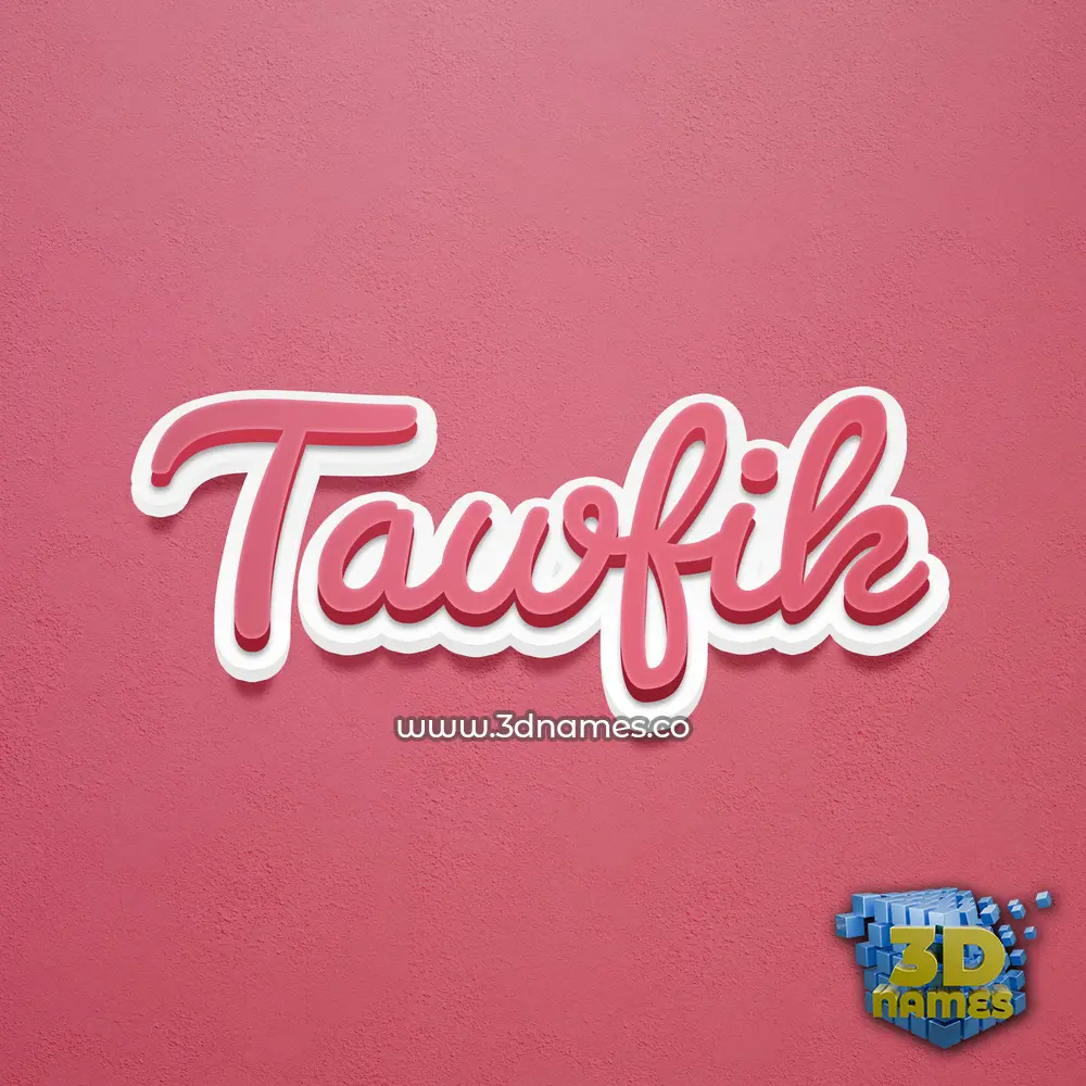 tawfik in Red Scribble style - 3D name wallpaper