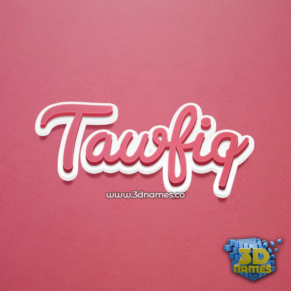 tawfiq in Red Scribble style - 3D name wallpaper