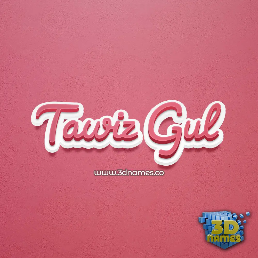 tawiz gul in Red Scribble style - 3D name wallpaper