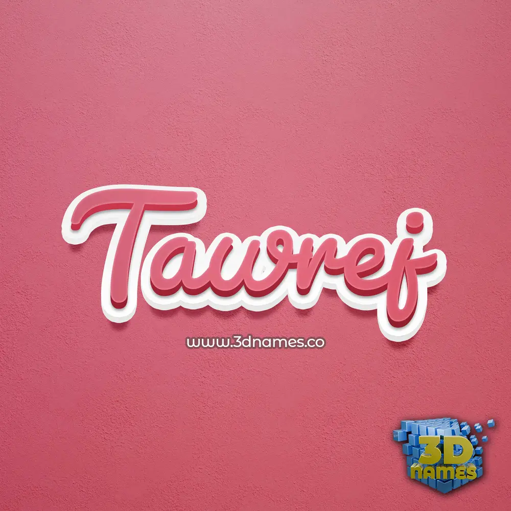 tawrej in Red Scribble style - 3D name wallpaper