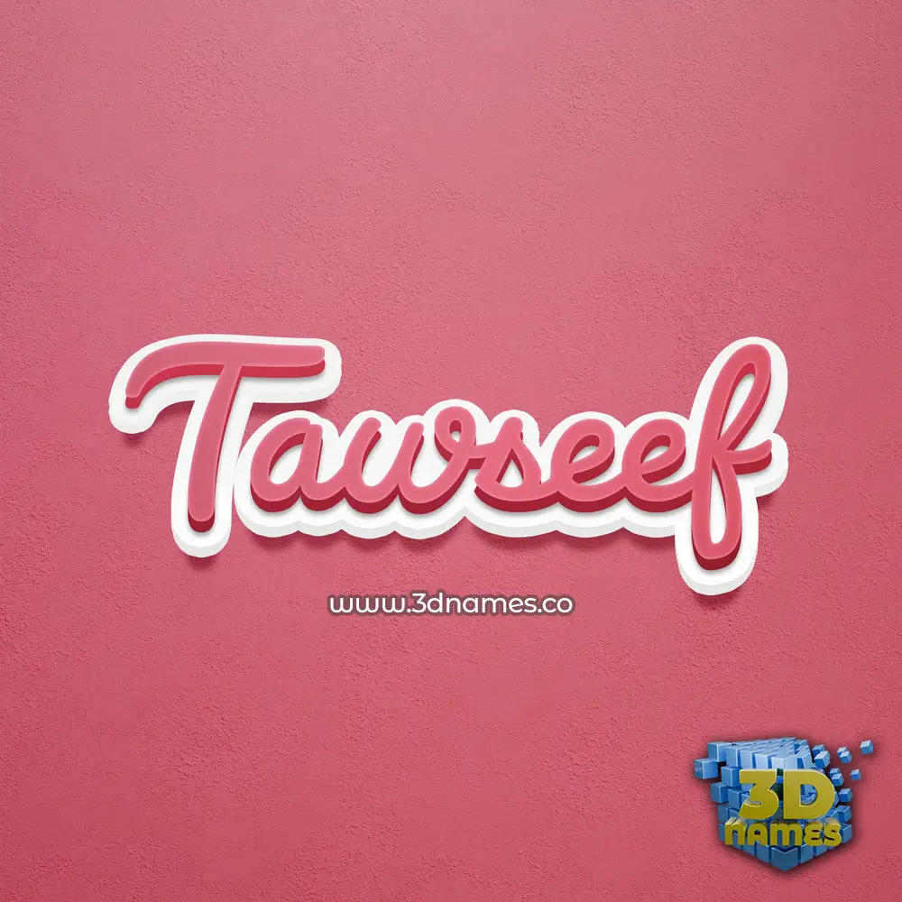 tawseef in Red Scribble style - 3D name wallpaper