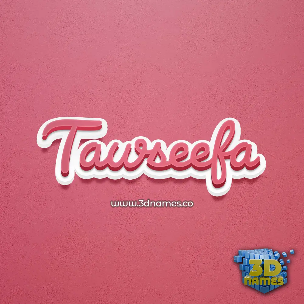 tawseefa in Red Scribble style - 3D name wallpaper