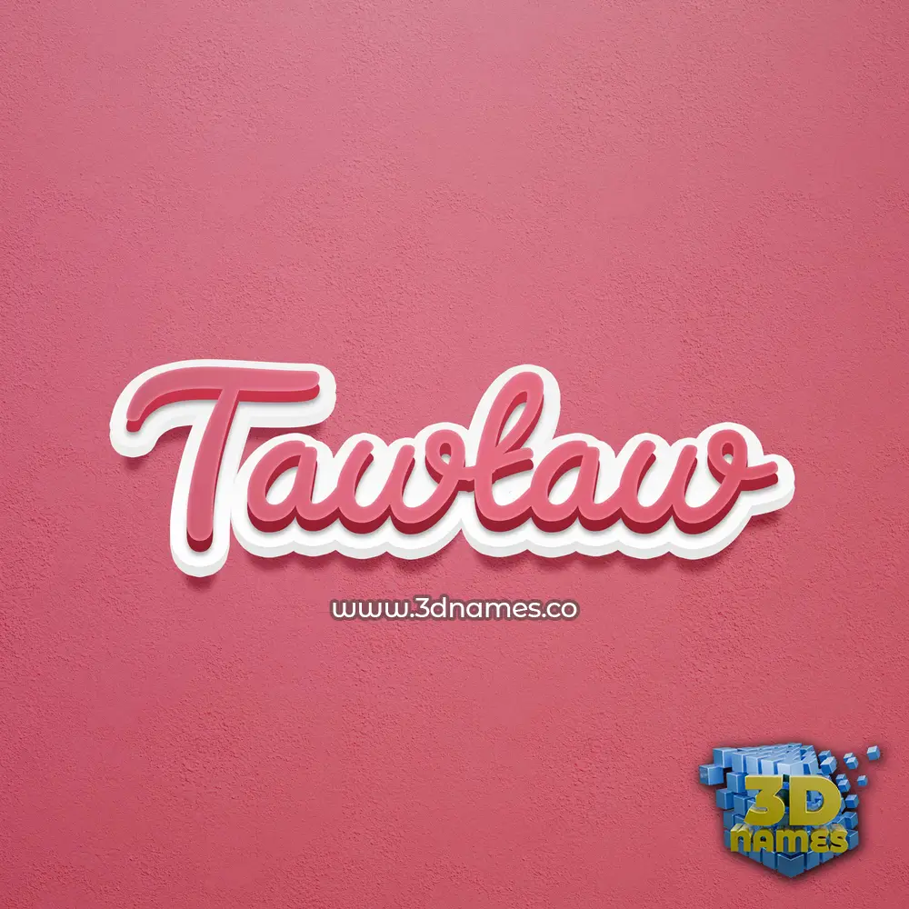 tawtaw in Red Scribble style - 3D name wallpaper