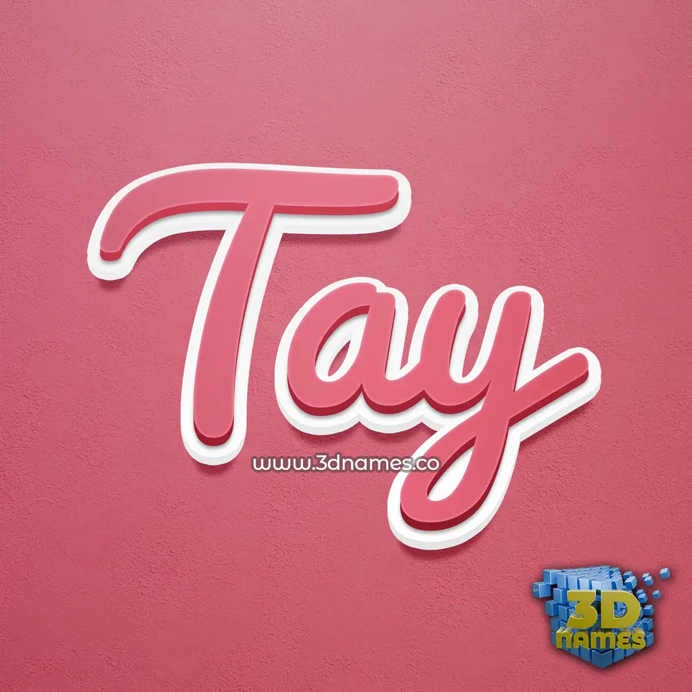 tay in Red Scribble style - 3D name wallpaper