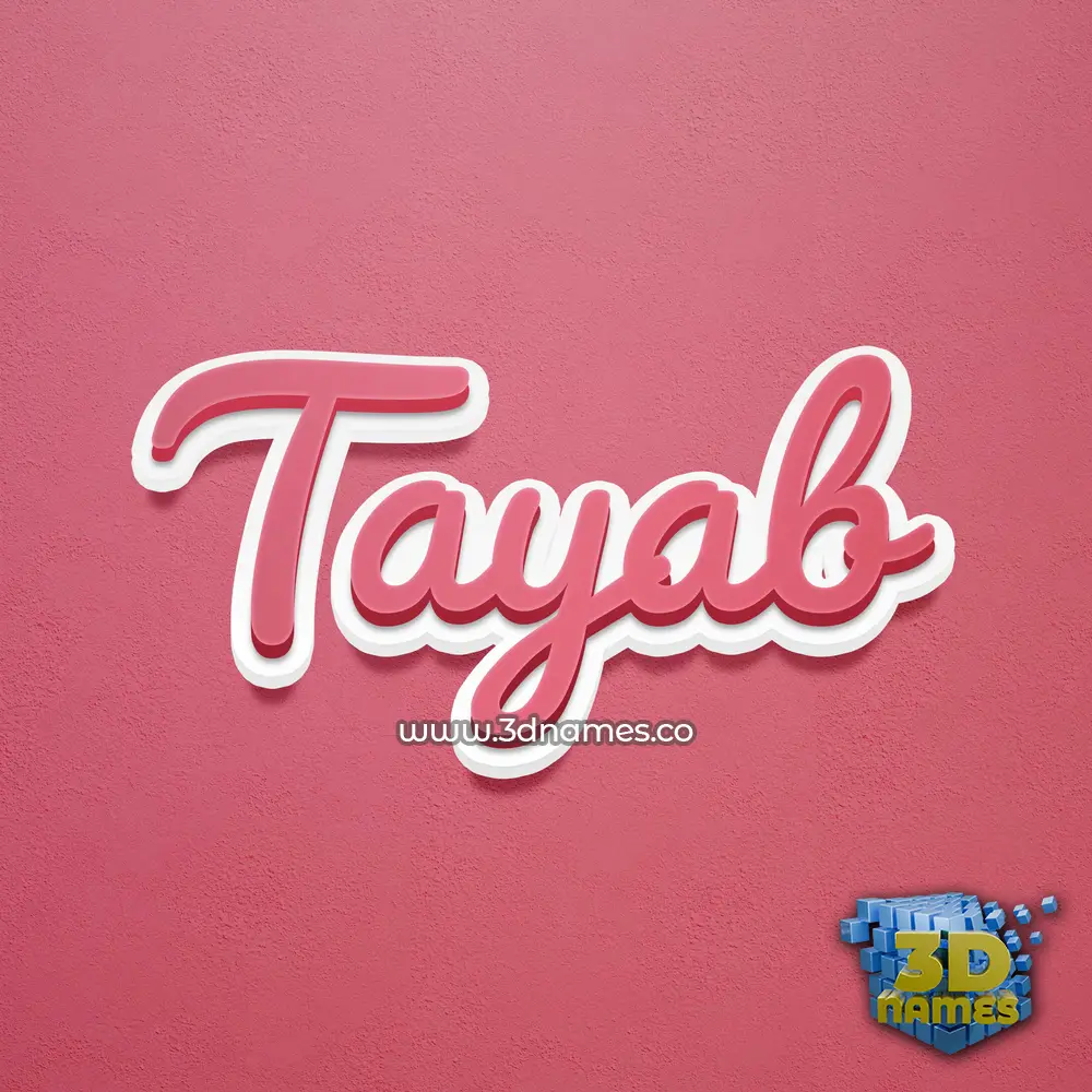 tayab in Red Scribble style - 3D name wallpaper