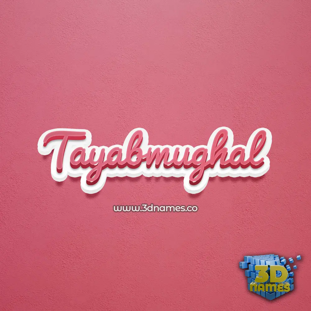 tayabmughal in Red Scribble style - 3D name wallpaper