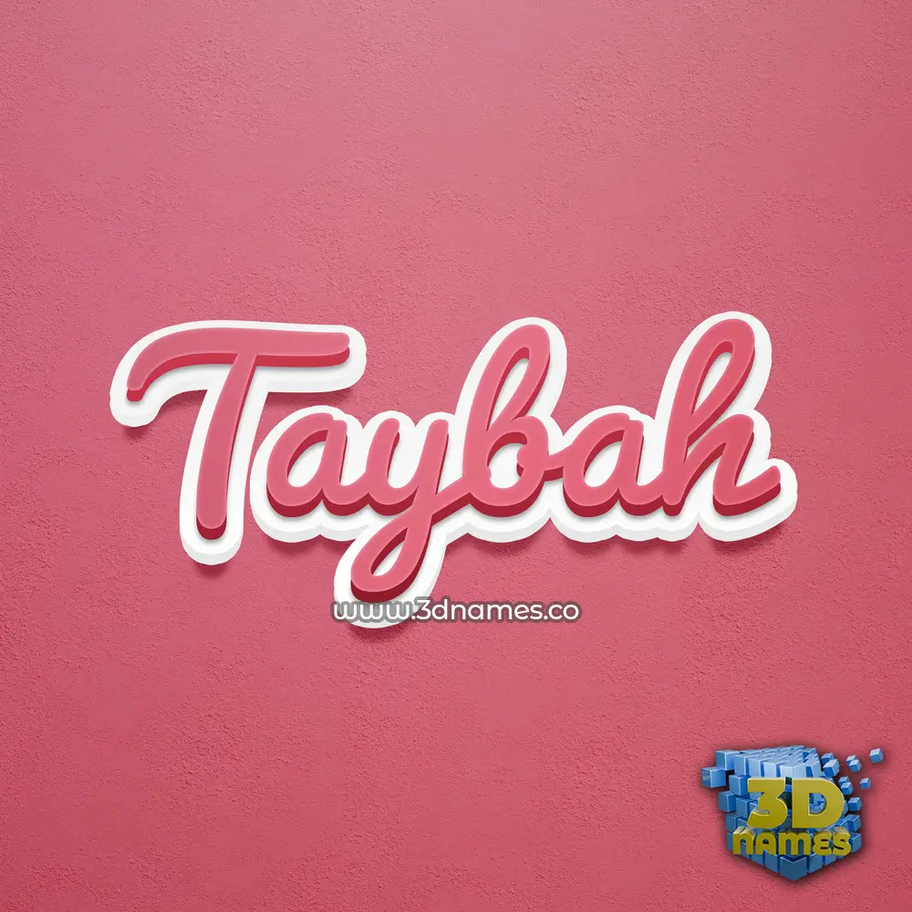 taybah in Red Scribble style - 3D name wallpaper