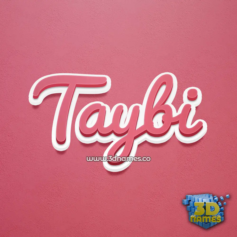 taybi in Red Scribble style - 3D name wallpaper