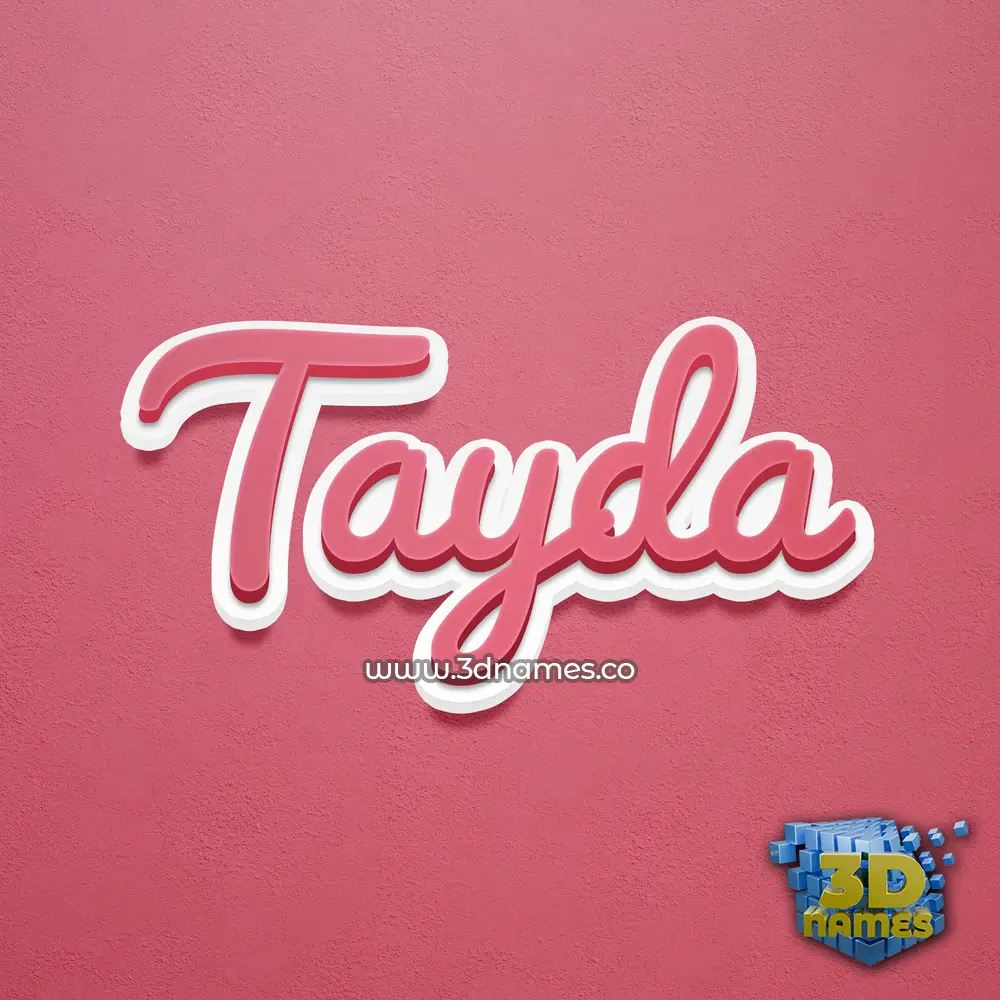 tayda in Red Scribble style - 3D name wallpaper