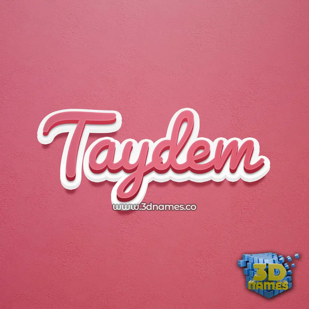 taydem in Red Scribble style - 3D name wallpaper