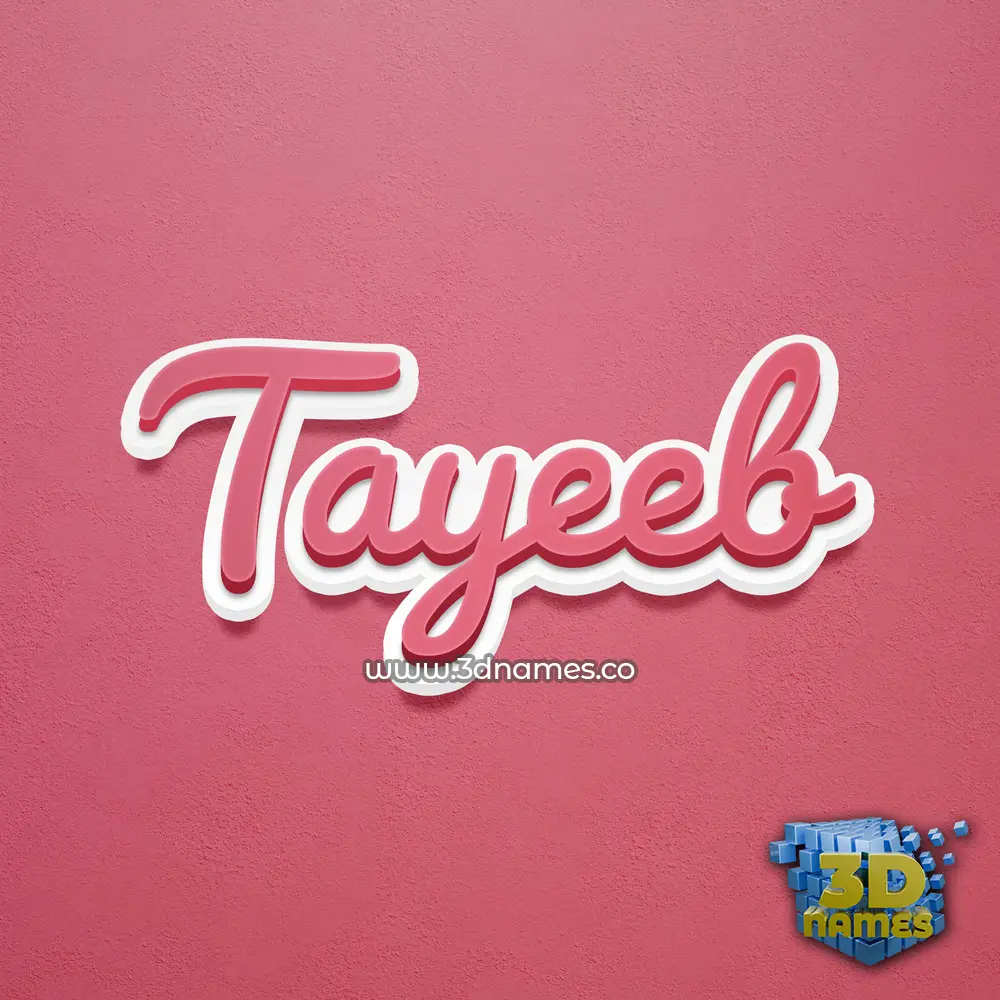 tayeeb in Red Scribble style - 3D name wallpaper